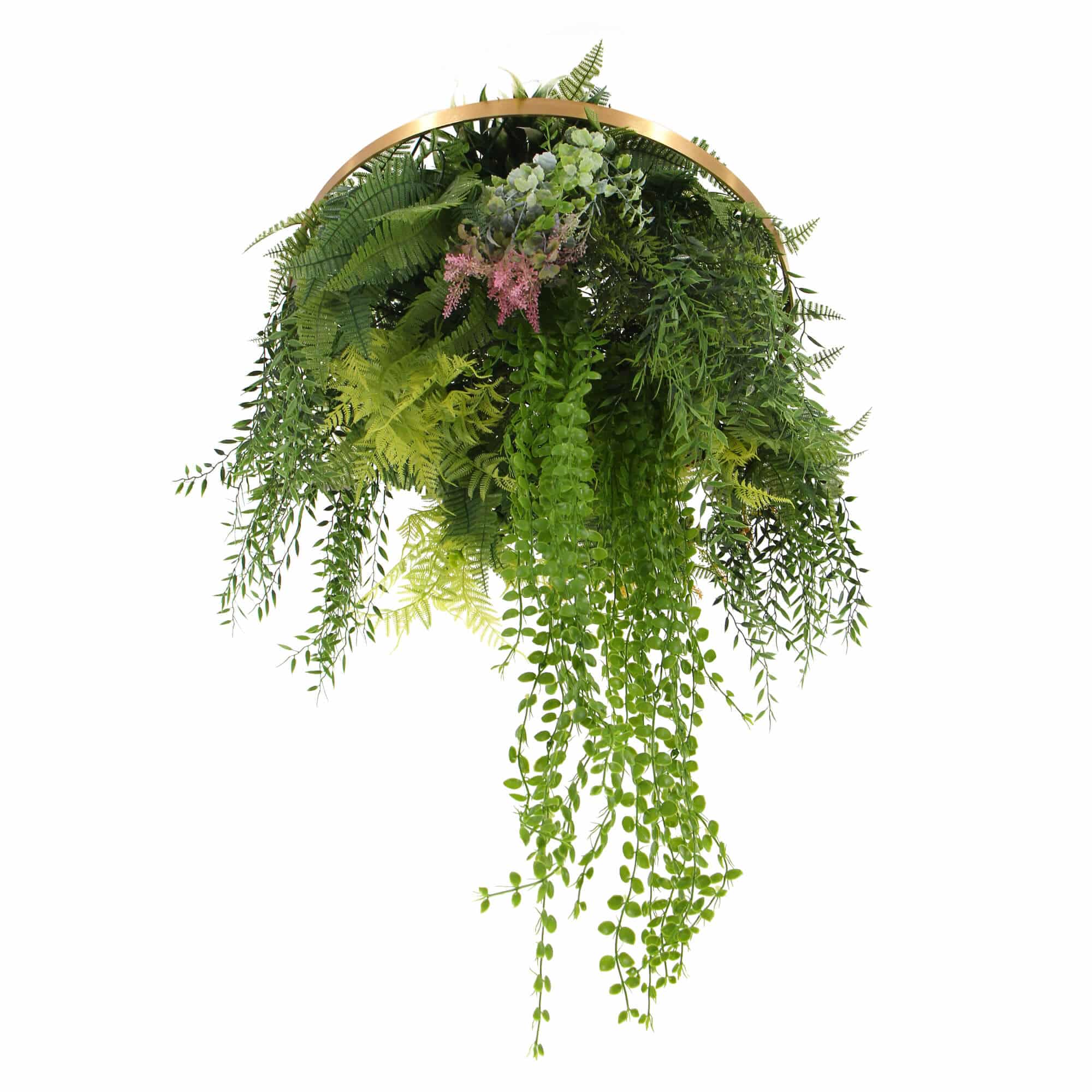 Imitation Gold Artificial Hanging Green Wall Disc 40cm (Limited Range)