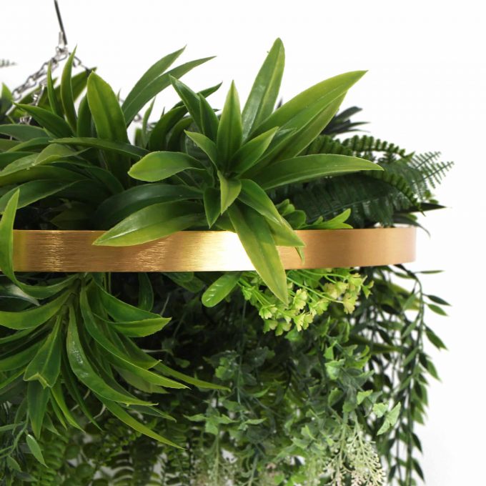 Hanging Artificial Green Wall Frame 60cm Foliage View