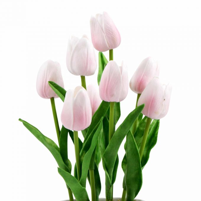 Top of flowers Artificial Potted Tulip Plant with Pink Flowers