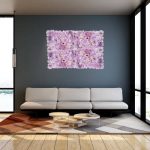 Artificial Flower Wall Panels on a Living Room Wall