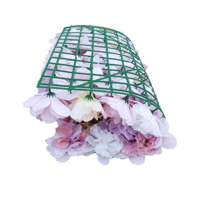 Backing Mixed Faux Flowers Pink and White Artificial Flower Wall Panel