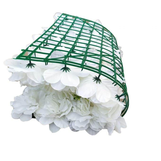 Backing Flowers front view White Artificial Flower Wall Panel