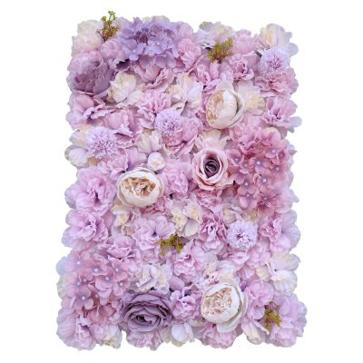 Mixed Pink Flower Wall Panels with Pink Faux Flowers
