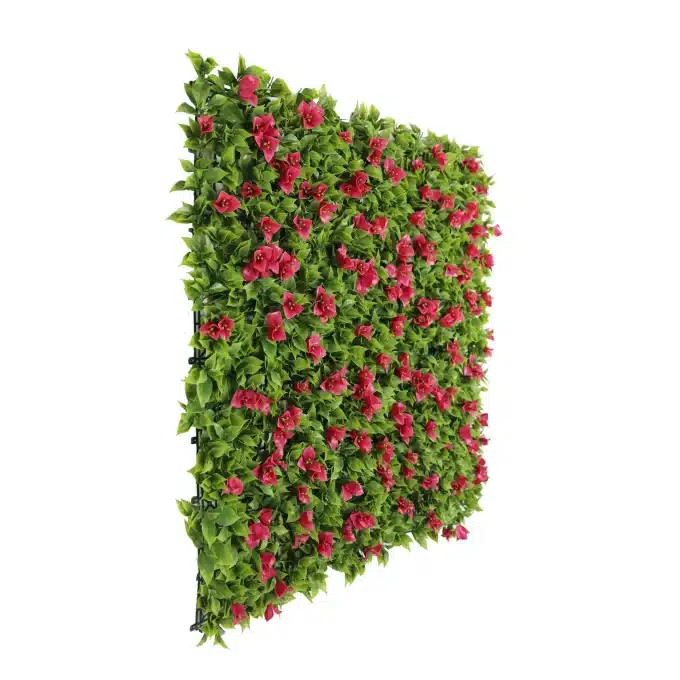 Luxury Flowering Pink Vertical Garden / Green Wall UV Resistant 1m X 1m Side view of Flowers