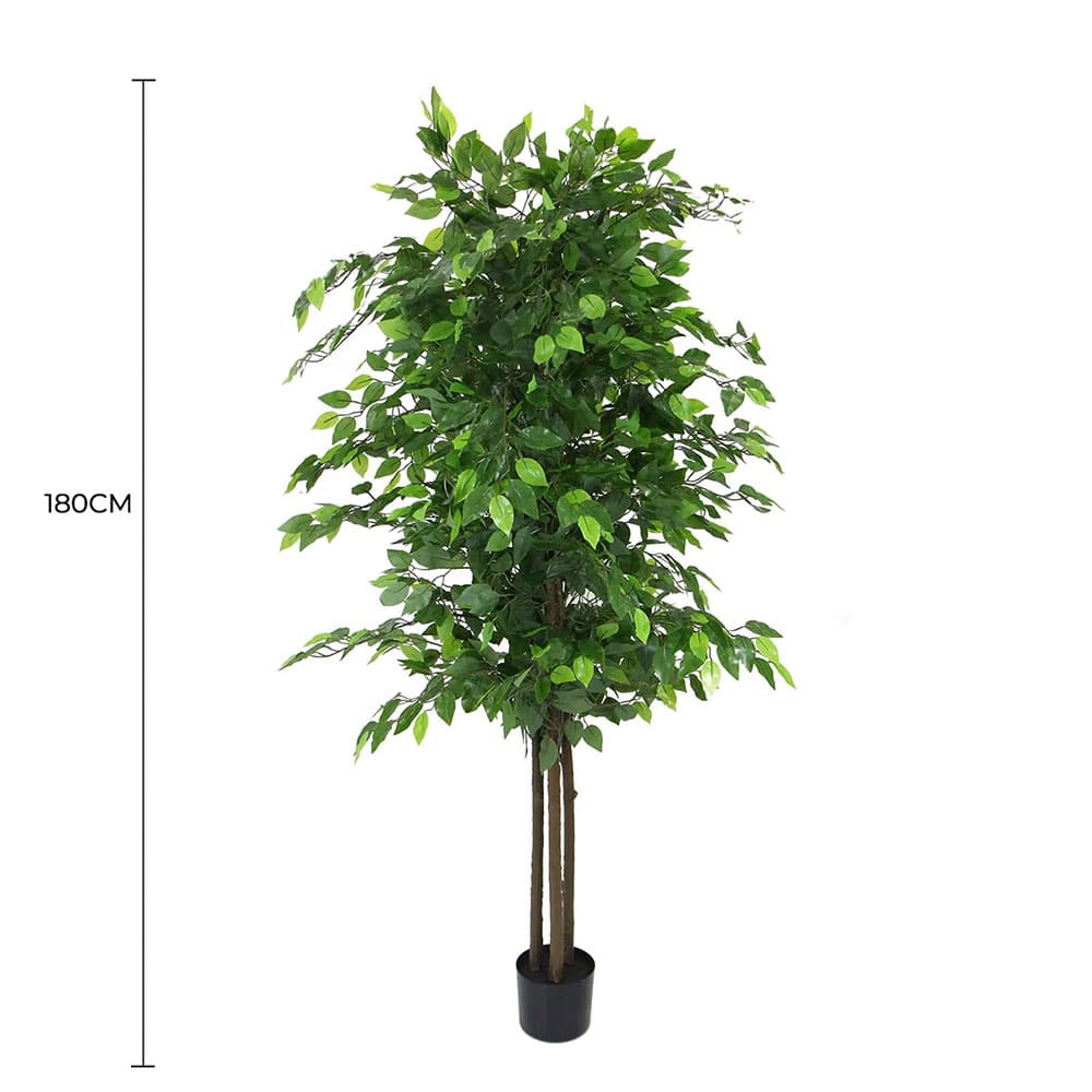 5’ Ficus Artificial Tree in Black Metal Planter