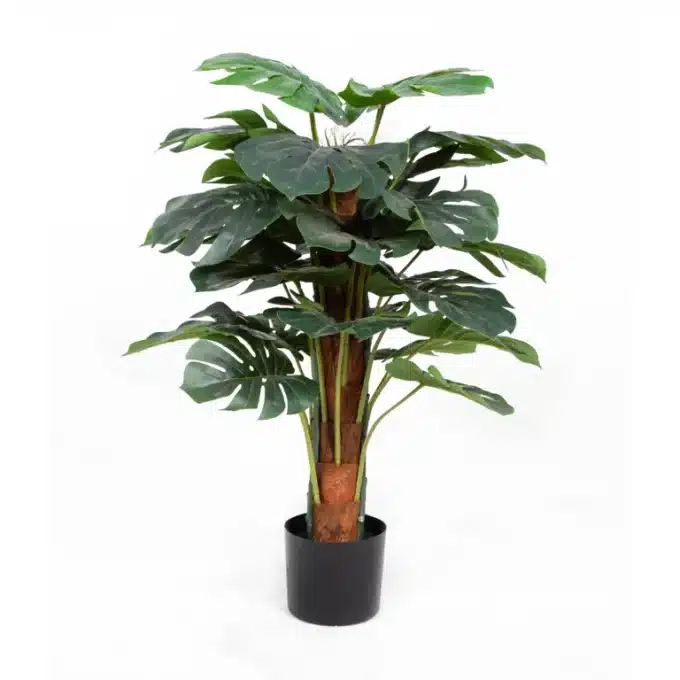 Realistic faux Monstera, a maintenance-free botanical accent for home decor.