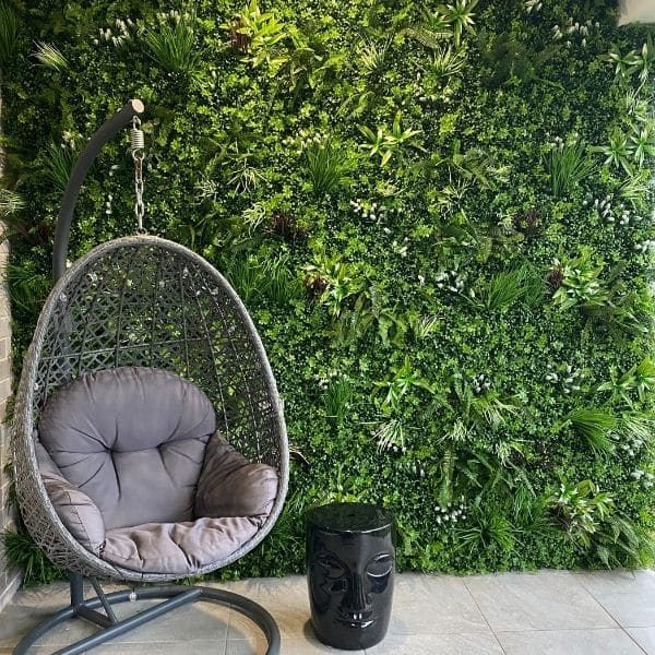 Vista Green Wall within a home space and pod chair for green oasis
